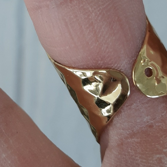 New Titanium Window Druzy Adjustable Gold Ring. - Picture 8 of 8